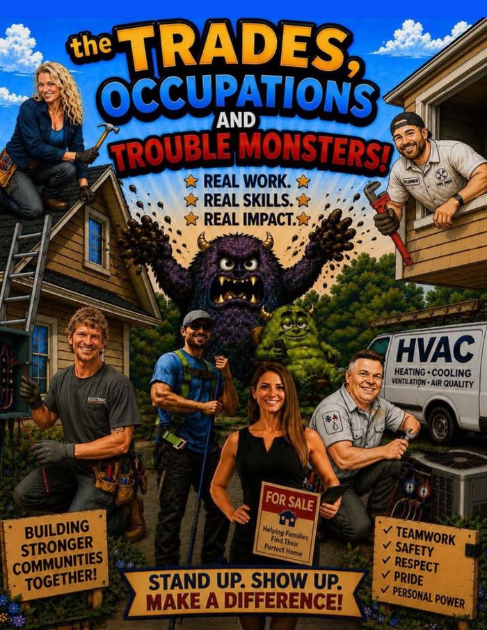 Cover of The Trades, Occupations & Trouble Monsters!